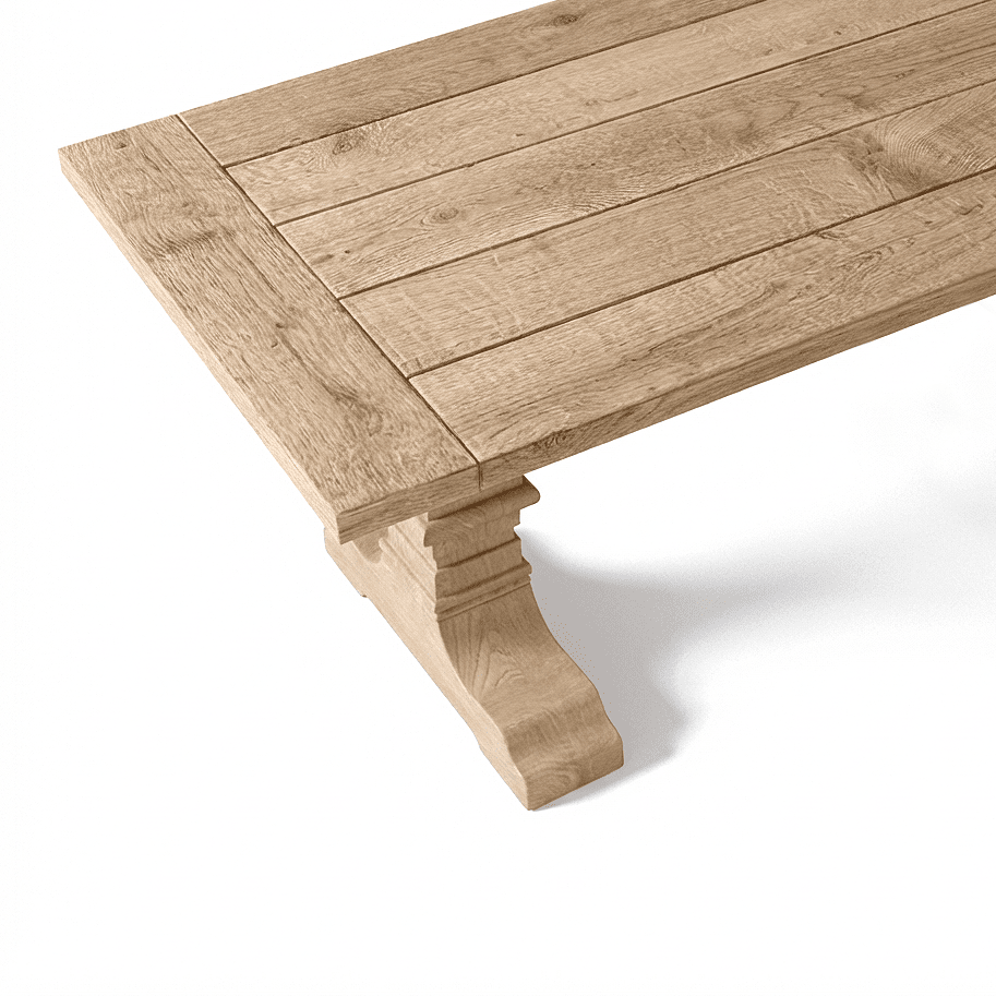 Dining Table Linear - Rustic Solid Oak Brushed - Oiled - View 2