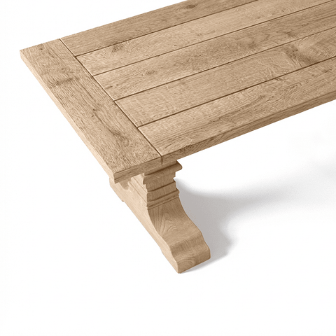 Dining Table Linear - Rustic Solid Oak Brushed - Oiled - MCS L 300 x W 100 cm