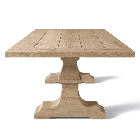 Dining Table Linear - Rustic Solid Oak Brushed - Oiled - MCS L 300 x W 100 cm