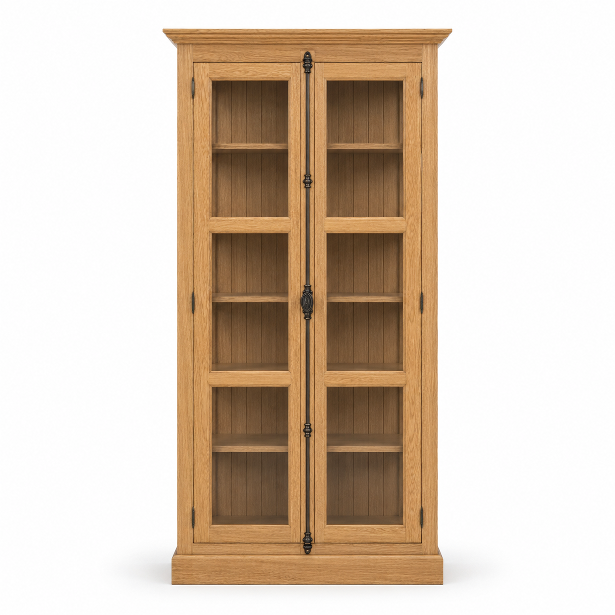 Display cabinet - Beaune - Solid Oak - 110 x 40 x 210 cm - Oak
