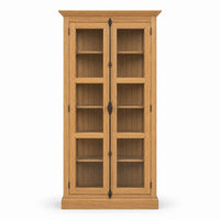 Display cabinet - Beaune - Solid Oak - 110 x 40 x 210 cm - Oak