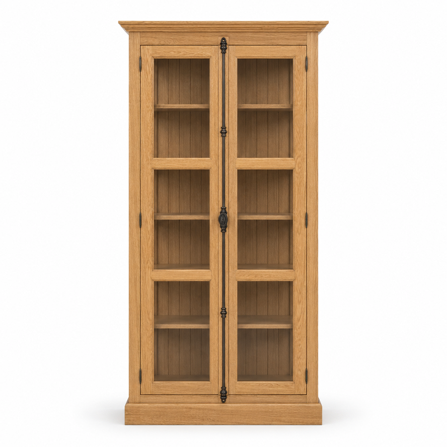 Display cabinet - Beaune - Solid Oak - 110 x 40 x 210 cm - Oak
