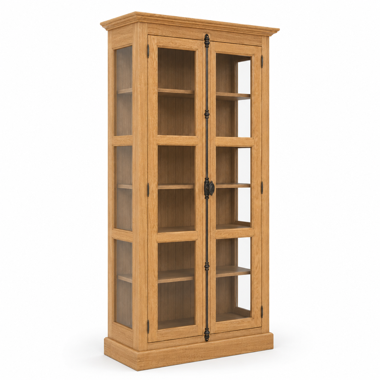 Display cabinet - Beaune - Solid Oak - 110 x 40 x 210 cm - Oak
