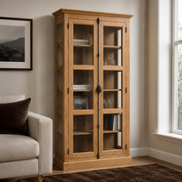Display cabinet - Beaune - Solid Oak - 110 x 40 x 210 cm - Oak