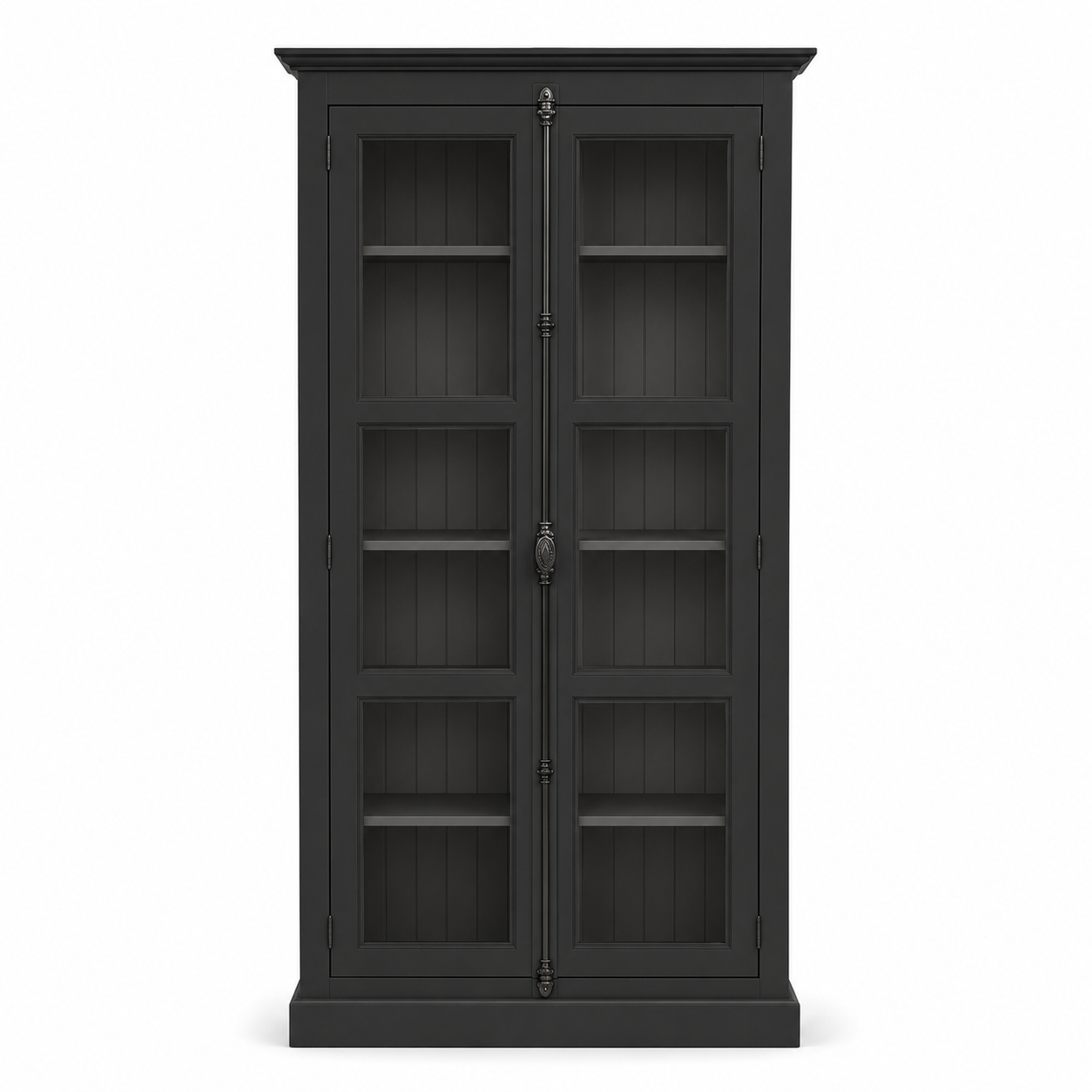 Display cabinet - Beaune - Solid Pine - 110 x 40 x 210 cm - Black
