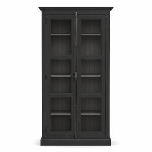 Display cabinet - Beaune - Solid Pine - 110 x 40 x 210 cm - Black