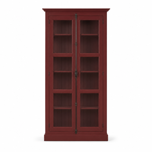 Display cabinet - Beaune - Solid Pine - 110 x 40 x 210 cm - Bordeaux