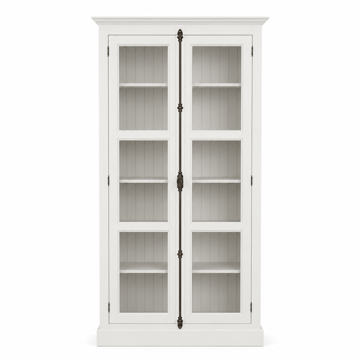 Display cabinet - Beaune - Solid Pine - 110 x 40 x 210 cm - White
