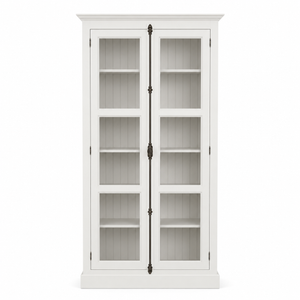Display cabinet - Beaune - Solid Pine - 110 x 40 x 210 cm - White
