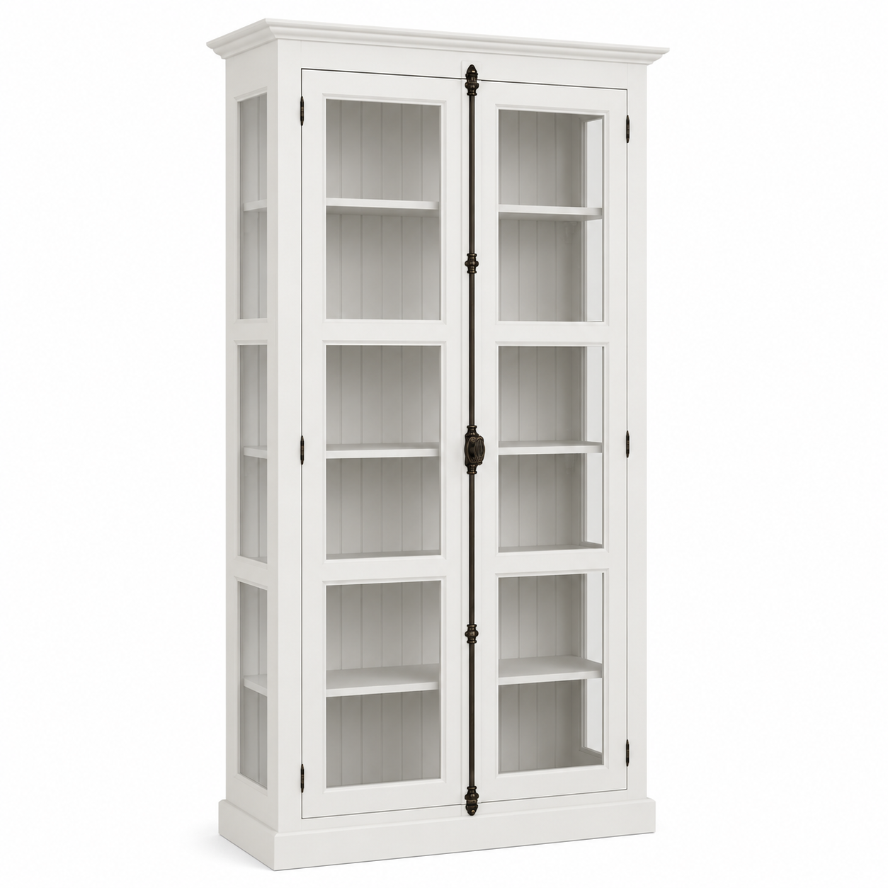 Display cabinet - Beaune - Solid Pine - 110 x 40 x 210 cm - White
