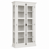 Display cabinet - Beaune - Solid Pine - 110 x 40 x 210 cm - White