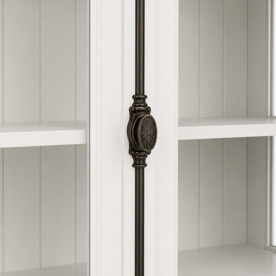 Display cabinet - Beaune - Solid Pine - 110 x 40 x 210 cm - White