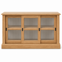 Display cabinet - Blois - Solid Oak - 147 x 47 x 86 cm - Oak
