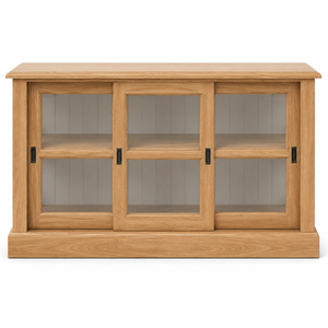 Vitrine - Blois - Chêne massif - 147 x 47 x 86 cm - Chêne