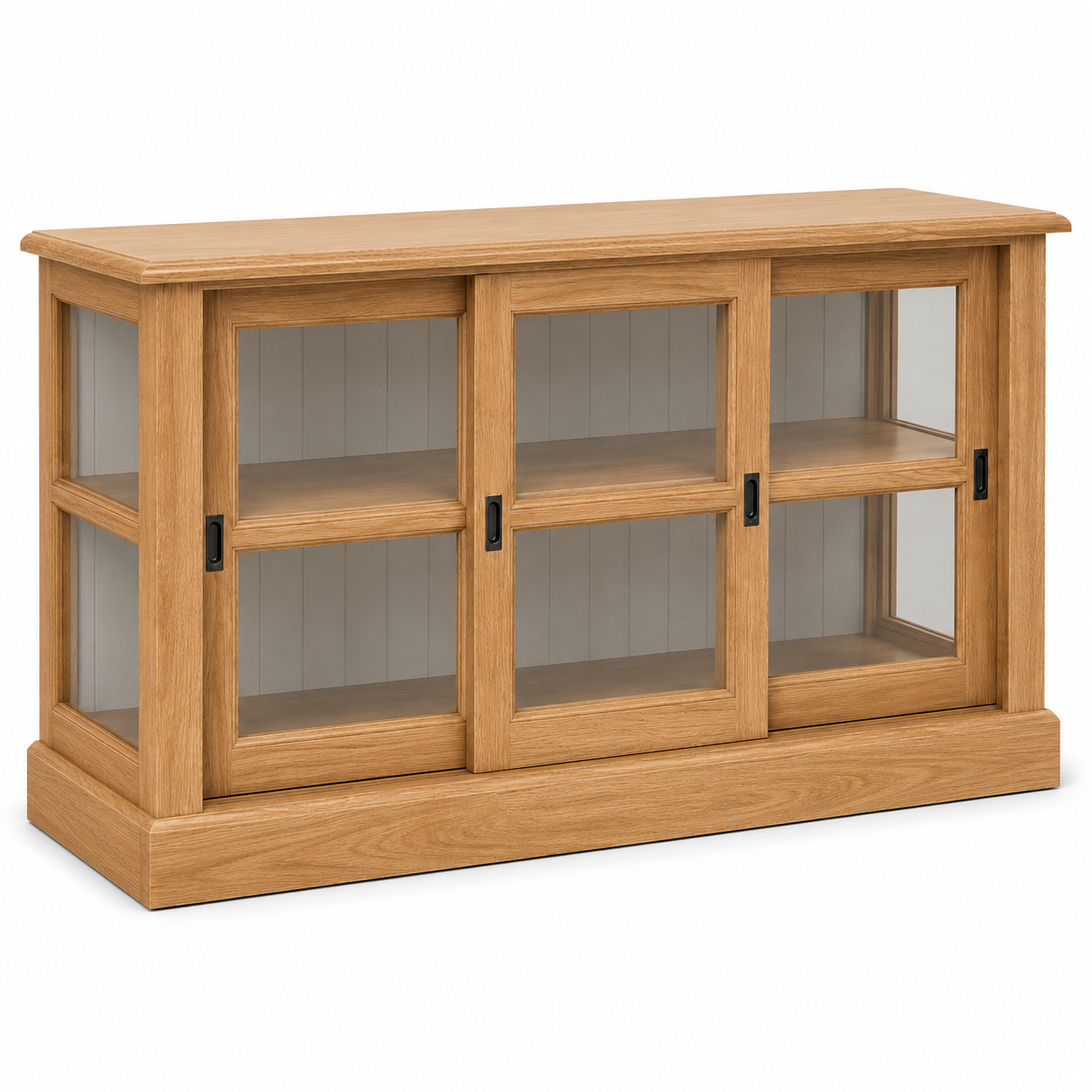 Display cabinet - Blois - Solid Oak - 147 x 47 x 86 cm - Oak