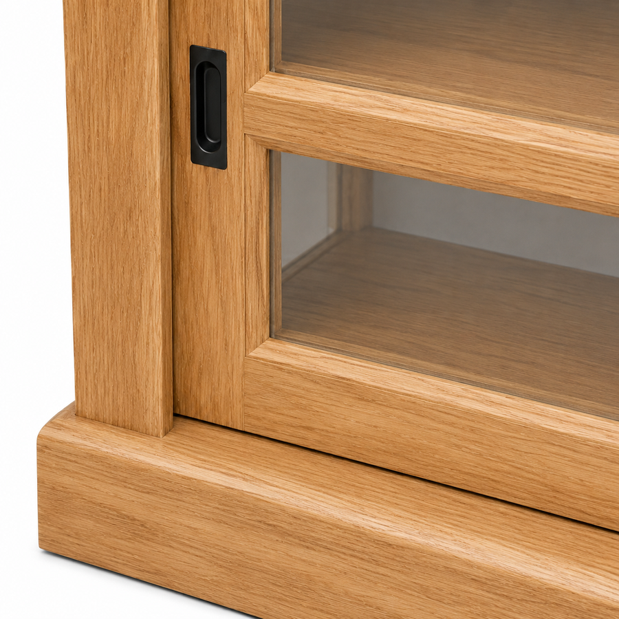 Display cabinet - Blois - Solid Oak - 147 x 47 x 86 cm - Oak