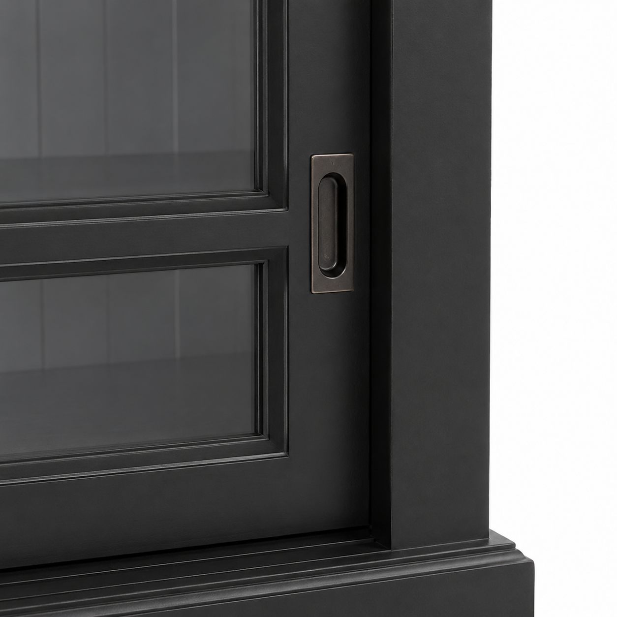 Display cabinet - Blois - Solid Pine - 147 x 47 x 86 cm - Black