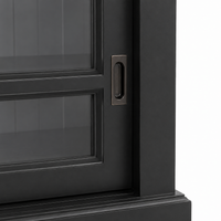 Display cabinet - Blois - Solid Pine - 147 x 47 x 86 cm - Black