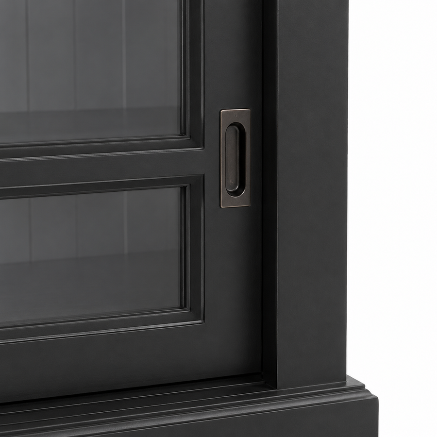 Display cabinet - Blois - Solid Pine - 147 x 47 x 86 cm - Black
