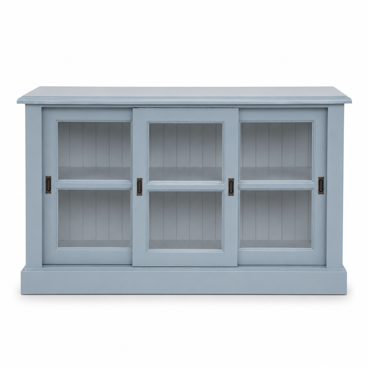Display cabinet - Blois - Solid Pine - 147 x 47 x 86 cm - Light blue