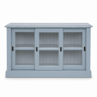 Display cabinet - Blois - Solid Pine - 147 x 47 x 86 cm - Light blue