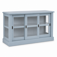Display cabinet - Blois - Solid Pine - 147 x 47 x 86 cm - Light blue