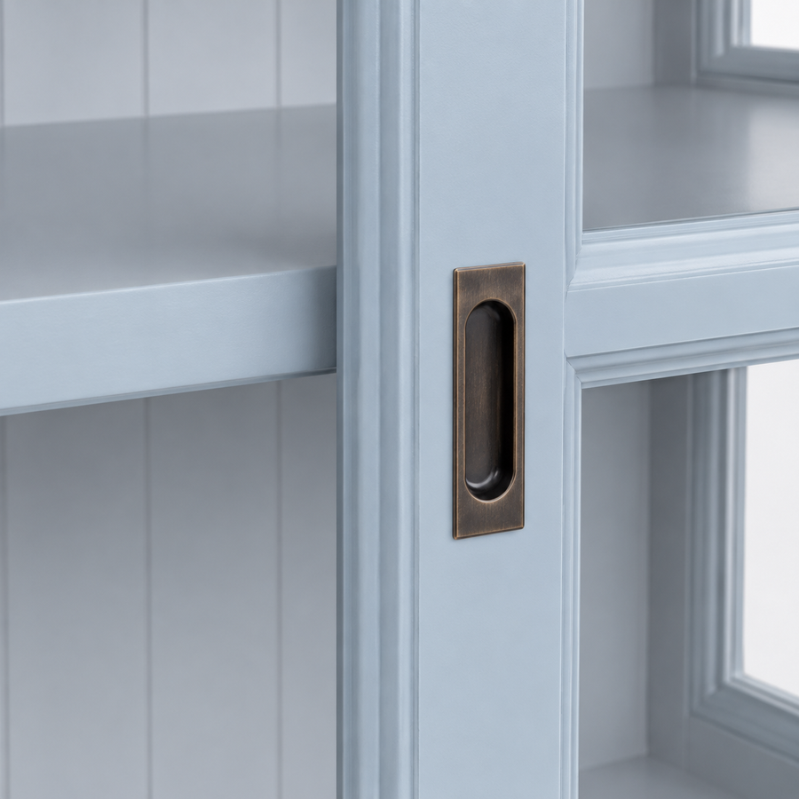 Display cabinet - Blois - Solid Pine - 147 x 47 x 86 cm - Light blue