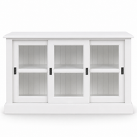 Display cabinet - Blois - Solid Pine - 147 x 47 x 86 cm - White