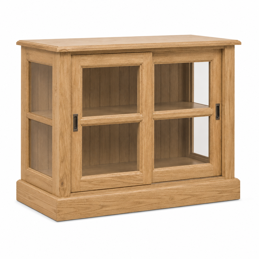 Display cabinet - Honfleur - Solid Oak - 106 x 47 x 86 cm - Oak