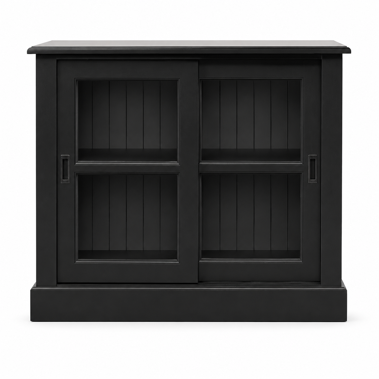 Display cabinet - Honfleur - Solid Pine - 106 x 47 x 86 cm - Black