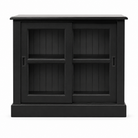 Display cabinet - Honfleur - Solid Pine - 106 x 47 x 86 cm - Black