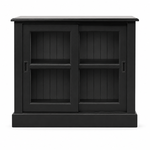Vitrine - Honfleur - Pin massif - 106 x 47 x 86 cm - Noir