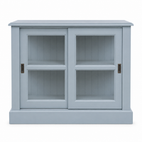 Display cabinet - Honfleur - Solid Pine - 106 x 47 x 86 cm - Light blue