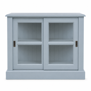 Vitrine - Honfleur - Pin massif - 106 x 47 x 86 cm - Bleu clair