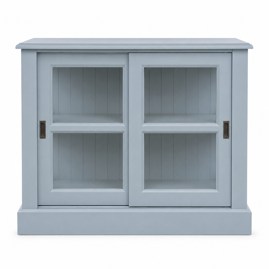 Display cabinet - Honfleur - Solid Pine - 106 x 47 x 86 cm - Light blue