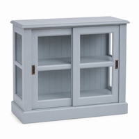 Display cabinet - Honfleur - Solid Pine - 106 x 47 x 86 cm - Light blue