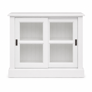 Vitrine - Honfleur - Pin massif - 106 x 47 x 86 cm - Blanc