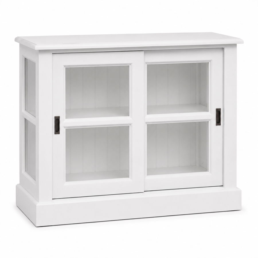 Display cabinet - Honfleur - Solid Pine - 106 x 47 x 86 cm - White