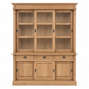 Display cabinet - Versailles - Solid Oak - 180 x 51 x 220 cm - Oak