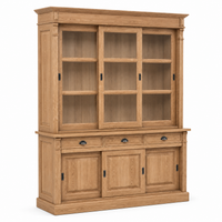 Display cabinet - Versailles - Solid Oak - 180 x 51 x 220 cm - Oak