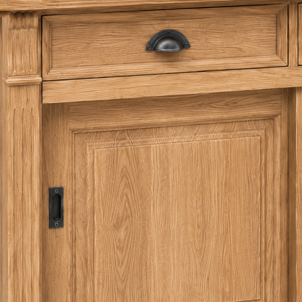 Display cabinet - Versailles - Solid Oak - 180 x 51 x 220 cm - Oak