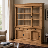 Display cabinet - Versailles - Solid Oak - 180 x 51 x 220 cm - Oak