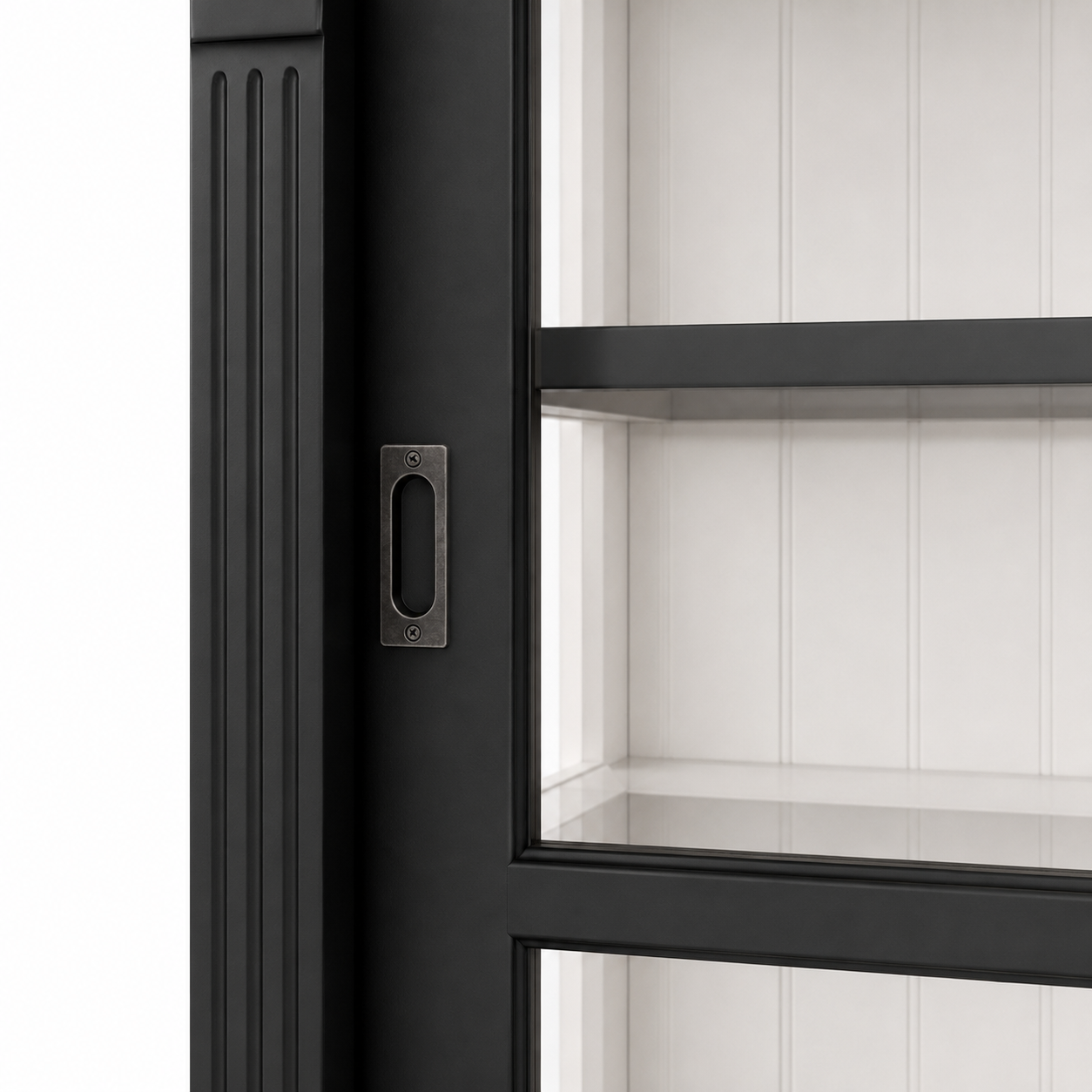 Display cabinet - Versailles - Solid Pine - 180 x 51 x 220 cm - Black