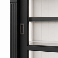 Display cabinet - Versailles - Solid Pine - 180 x 51 x 220 cm - Black