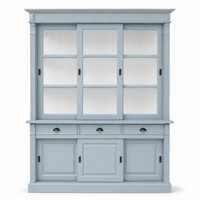 Display cabinet - Versailles - Solid Pine - 180 x 51 x 220 cm - Light blue