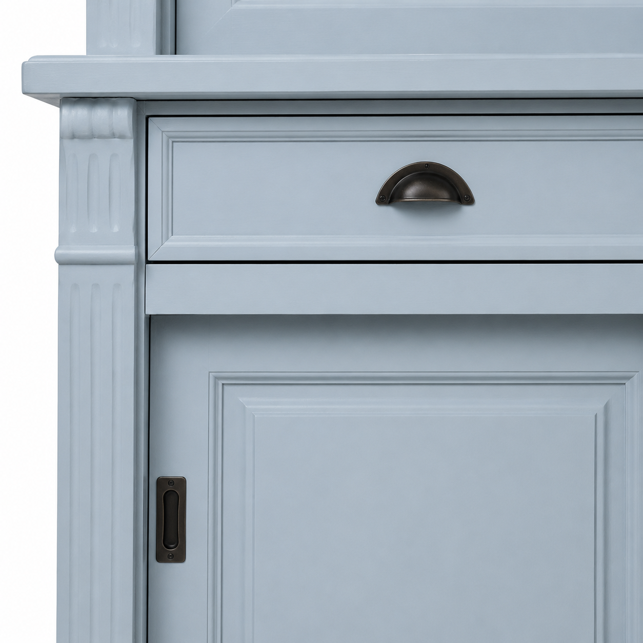 Display cabinet - Versailles - Solid Pine - 180 x 51 x 220 cm - Light blue