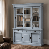 Display cabinet - Versailles - Solid Pine - 180 x 51 x 220 cm - Light blue