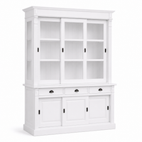 Display cabinet - Versailles - Solid Pine - 180 x 51 x 220 cm - White
