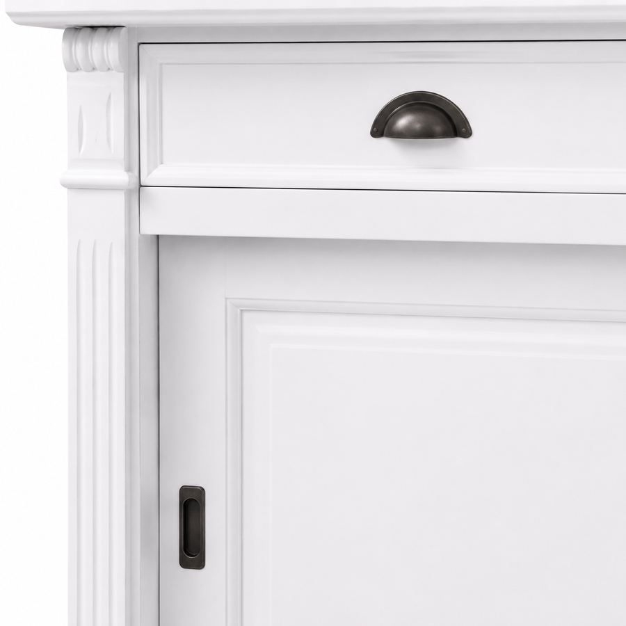 Display cabinet - Versailles - Solid Pine - 180 x 51 x 220 cm - White