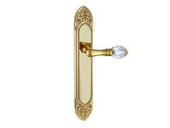 Door handle on plate with Swarovski crystal 53x300mm - 0A4140 - Marcottestyle Shop Deurbeslag Goud 24K